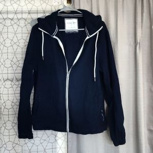 Dark blue Denim & Flower hooded jacket